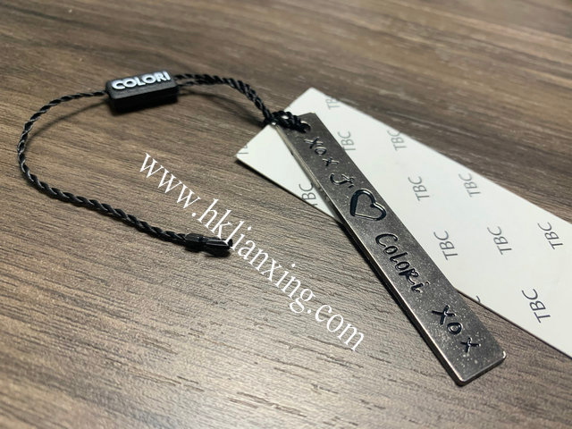 真正的徽标金属品牌hangtag